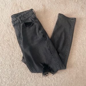 AE Stretch Ripped Mom Jeans